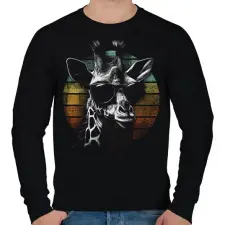 PRINTFASHION Zsiráf - Férfi pulóver - Fekete férfi pulóver, kardigán