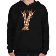 PRINTFASHION zsiráf - Gyerek kapucnis pulóver - Fekete
