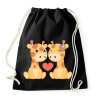 PRINTFASHION Zsiráf love - Sportzsák, Tornazsák - Fekete