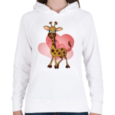 PRINTFASHION Zsiráf - Női kapucnis pulóver - Fehér