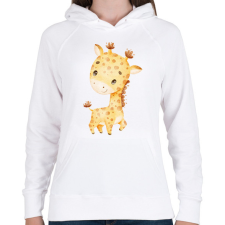 PRINTFASHION Zsiráf  - Női kapucnis pulóver - Fehér női pulóver, kardigán