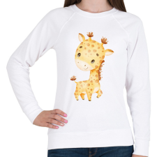 PRINTFASHION Zsiráf - Női pulóver - Fehér női pulóver, kardigán