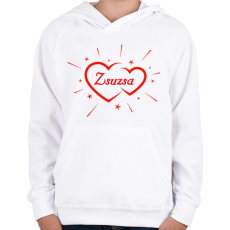PRINTFASHION Zsuzsa - Gyerek kapucnis pulóver - Fehér