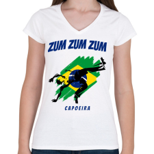 PRINTFASHION ZUM ZUM ZUM - Női V-nyakú póló - Fehér női póló