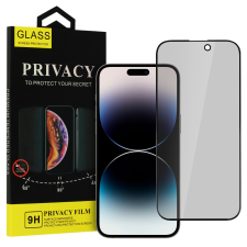 Privacy iPhone 15 Plus Privacy kijelzővédő üvegfólia fekete mobiltelefon kellék