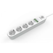 Pro-Tech Hosszabbítókábel USB-vel 2m 4x dugalj 4x USB port hosszabbító, elosztó