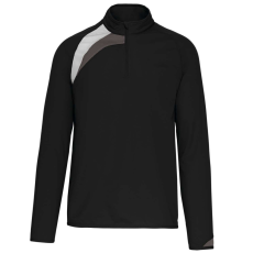 PROACT 1/4 cipzáras unisex tréning felső PA328, Black/White/Storm Grey-4XL