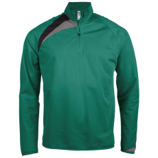 PROACT 1/4 cipzáras unisex tréning felső PA328, Dark Green/Black/Storm Grey-3XL