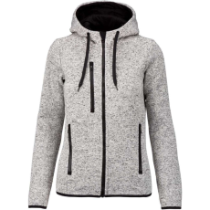 PROACT cipzáras kapucnis vastag Női pulóver bolyhos belsővel PA366, Light Grey Mélange-3XL