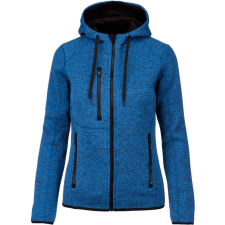 PROACT cipzáras kapucnis vastag Női pulóver bolyhos belsővel PA366, Light Royal Blue Mélange-M női pulóver, kardigán