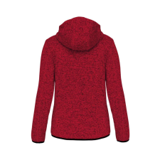 PROACT cipzáras kapucnis vastag Női pulóver bolyhos belsővel PA366, Red Melange-2XL női pulóver, kardigán