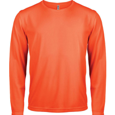 PROACT férfi hosszú ujjú kereknyakú sportpóló PA443, Fluorescent Orange-M férfi póló
