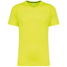 PROACT férfi környakas rövid ujjú sportpóló PA4012, Fluorescent Yellow-L férfi póló