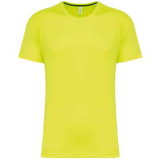 PROACT férfi környakas rövid ujjú sportpóló PA4012, Fluorescent Yellow-XL férfi póló