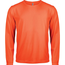 PROACT Férfi póló Proact PA443 Men'S Long-Sleeved Sports T-Shirt -M, Fluorescent Orange