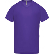 PROACT Férfi póló Proact PA476 Men’S v-neck Short Sleeve Sports T-Shirt -3XL, Violet férfi póló