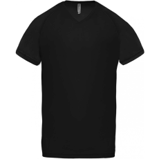 PROACT Férfi póló Proact PA476 Men’S v-neck Short Sleeve Sports T-Shirt -M, Black
