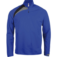 PROACT gyerek 1/4 cipzáras tréning felső PA329, Sporty Royal Blue/Black/Storm Grey-10/12