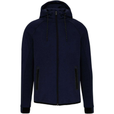 PROACT kapucnis cipzáras vastag sztreccs férfi pulóver PA358, French Navy Heather-M