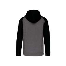 PROACT kétszínű cipzáras kapucnis kapucnis pulóver PA380, Grey Heather/Black-S férfi pulóver, kardigán