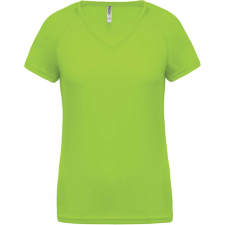 PROACT Női póló Proact PA477 Ladies’ v-neck Short Sleeve Sports T-Shirt -M, Lime női póló