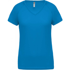 PROACT Női póló Proact PA477 Ladies’ v-neck Short Sleeve Sports T-Shirt -XL, Aqua Blue
