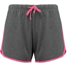 PROACT Női sport rövidnadrág PA1021, Grey Heather/Fluorescent Pink-L
