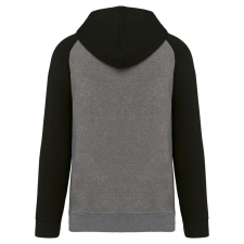 PROACT PA369 kétszínű raglán ujjú kapucnis pulóver Proact, Grey Heather/Black-XL férfi pulóver, kardigán