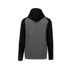 PROACT PA370 gyerek kapucnis pulóver, kétszínű raglán ujjú Proact, Grey Heather/Black-10/12