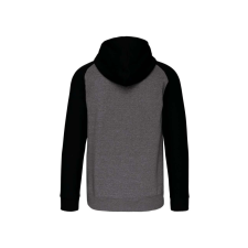 PROACT PA380 kétszínű cipzáras kapucnis kapucnis pulóver Proact, Grey Heather/Black-2XL férfi pulóver, kardigán