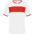 PROACT PA4001 rövid ujjú V-nyakú gyerek sportpóló, kontrasztos betéttel Proact, White/Sporty Red-6/8