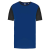 PROACT PA4023 kétszínű rövid ujjú környakas unisex sportpóló Proact, Dark Royal Blue/Black-XS