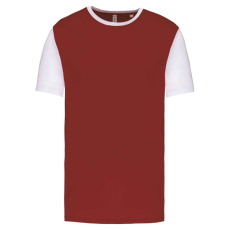 PROACT PA4023 kétszínű rövid ujjú környakas unisex sportpóló Proact, Garnet/White-S