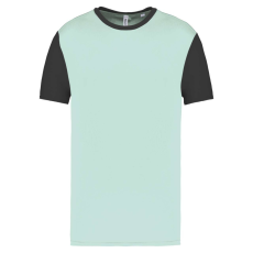 PROACT PA4023 kétszínű rövid ujjú környakas unisex sportpóló Proact, Ice Mint/Dark Grey-XL