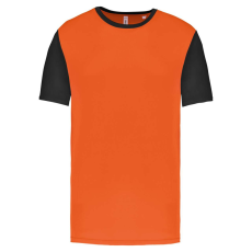PROACT PA4023 kétszínű rövid ujjú környakas unisex sportpóló Proact, Orange/Black-2XL