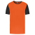 PROACT PA4023 kétszínű rövid ujjú környakas unisex sportpóló Proact, Orange/Black-2XL