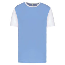 PROACT PA4023 kétszínű rövid ujjú környakas unisex sportpóló Proact, Sky Blue/White-XS