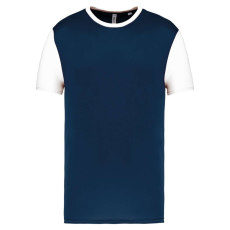 PROACT PA4023 kétszínű rövid ujjú környakas unisex sportpóló Proact, Sporty Navy/White-M
