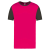 PROACT PA4023 kétszínű rövid ujjú környakas unisex sportpóló Proact, Sporty Pink/Dark Grey-L