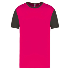PROACT PA4023 kétszínű rövid ujjú környakas unisex sportpóló Proact, Sporty Pink/Dark Grey-XL