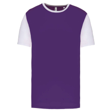 PROACT PA4023 kétszínű rövid ujjú környakas unisex sportpóló Proact, Sporty Purple/White-L férfi póló