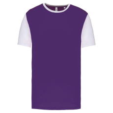 PROACT PA4023 kétszínű rövid ujjú környakas unisex sportpóló Proact, Sporty Purple/White-XS