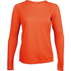 PROACT PA444 Női hosszú ujjú kereknyakú sportpóló Proact, Fluorescent Orange-S