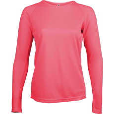 PROACT PA444 Női hosszú ujjú kereknyakú sportpóló Proact, Fluorescent Pink-L