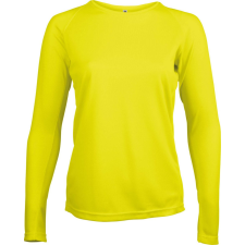 PROACT PA444 Női hosszú ujjú kereknyakú sportpóló Proact, Fluorescent Yellow-L női póló