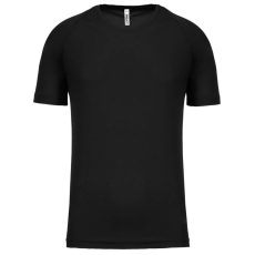 PROACT PA445 rövid ujjú kereknyakú gyerek sportpóló Proact, Black-12/14