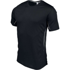 PROACT PA465 férfi rövid ujjú sportpóló fényvisszaverő csíkokkal Proact, Black/Silver-M férfi póló
