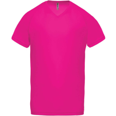 PROACT PA476 V-nyakú férfi rövid ujjú sportpóló Proact, Fuchsia-2XL