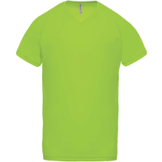 PROACT PA476 V-nyakú férfi rövid ujjú sportpóló Proact, Lime-S