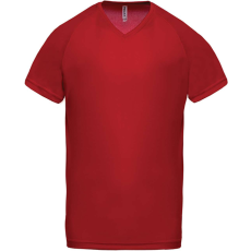 PROACT PA476 V-nyakú férfi rövid ujjú sportpóló Proact, Red-XL